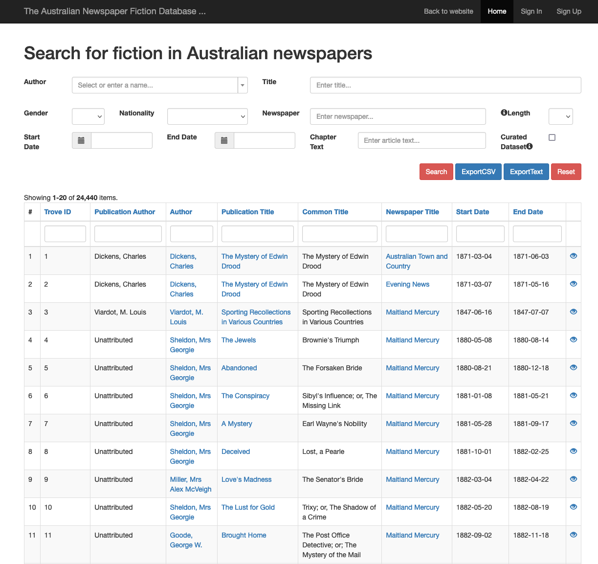 Bode's database of fiction in Australian newspapers.